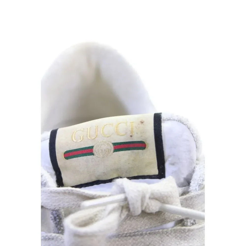 Gucci Mens Green Red Web Striped Monogram Screener Sneakers Shoes Size 10
